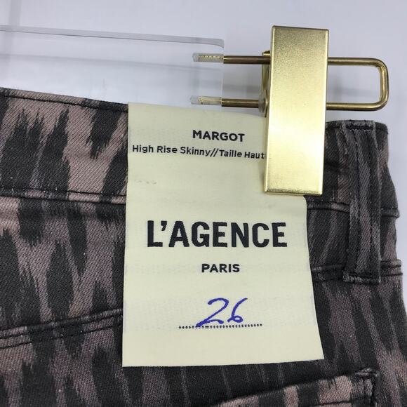 Lagence Margot High Rise Ankle Skinny Leopard Print Jeans 26 Ankle Crop NWT - Picture 7 of 10